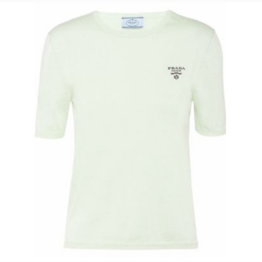 Prada knit shirt seafoam green 44